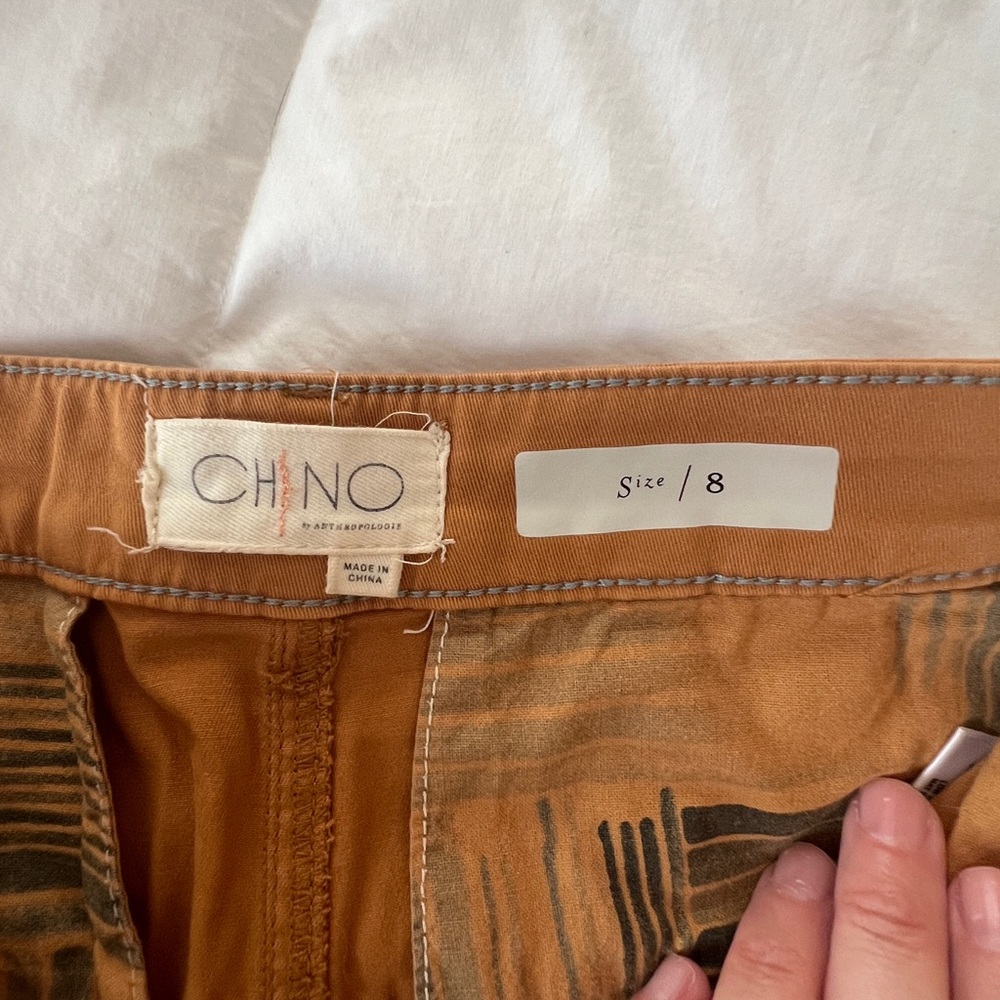 Anthropologie chino- size 8, burnt yellow.